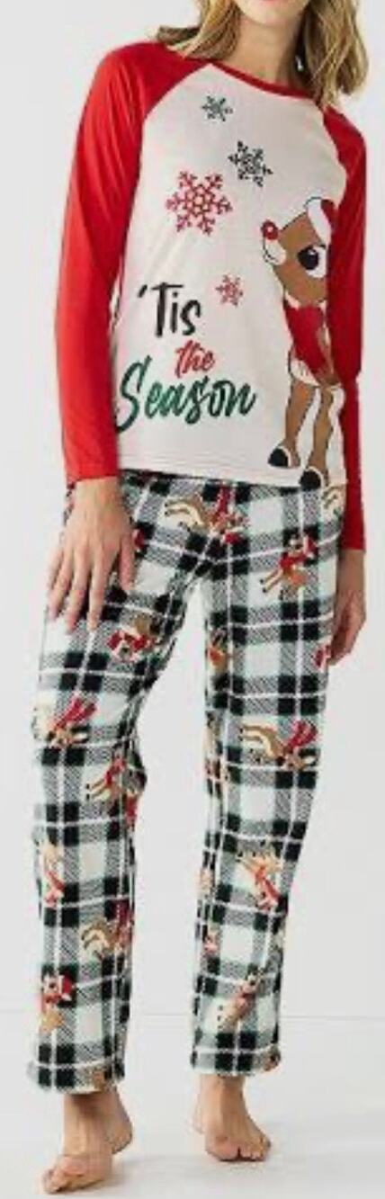 Rudolph The Red Nosed Reindeer Pajama Set Women’s XXL NWT